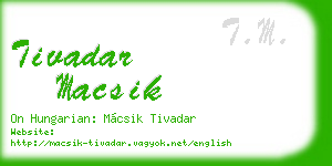 tivadar macsik business card